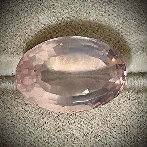 20.6 carat oval shaped rose quartz